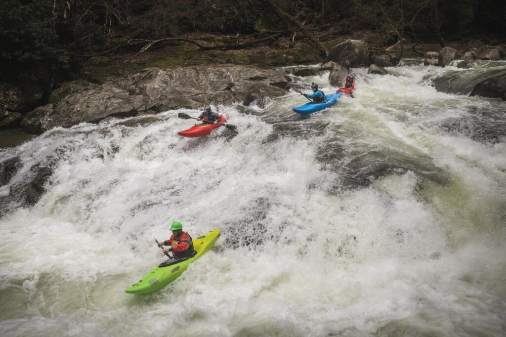 Whitewater kayaking near the Pisgah National Forest